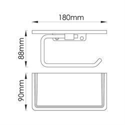 K-1625 Держатель туалетной бумаги с полочкой для телефона K-1625