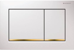 Смывная клавиша Geberit Omega30 для двойного смыва к 111.003/030/060 белый/позолота 115.080.KK.1 - фото 46218