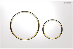 Клавиша смыва Sigma 20, двойной смыв, к 111.300/350/361/362/380/390/796 бел/бел/золото 115.882.KK.1 - фото 46301