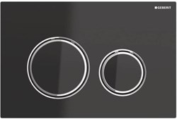 Смывная клавиша Geberit Sigma21, двойной смыв к 111.300/350/361/362/380/390/796 : стекло чёрное, глянцевый хром 115.884.SJ.1 - фото 46321