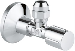 Угловой вентиль с металлической розеткой,1/2"*3/8",1шт., хром 22037000 - фото 48242