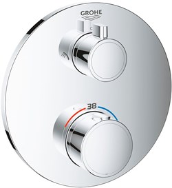 Grohtherm Термостат для душа с переключателем на 2 положения ванна-душ, круглая розетка, хром 24076000 - фото 48561