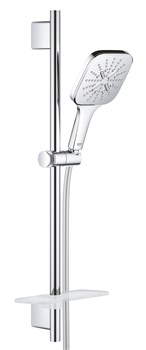 Rainshower SmartActive Cube 130 Душевой гарнитур III, душевая штанга 600 мм, шланг 1750 мм, полочка, хром 26583000 - фото 49018