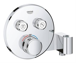 Grohtherm SmartControl Внешняя часть термостатического смесителя на 2 выхода со встроенным держателем ручного душа, хром 29120000 - фото 49799