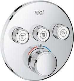 Grohtherm SmartControl Внешняя часть термостатического смесителя на 3 выхода, хром 29121000 - фото 49803