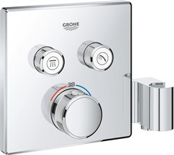 Grohtherm SmartControl Внешняя часть термостатического смесителя на 2 выхода со встроенным держателем ручного душа, хром 29125000 - фото 49819