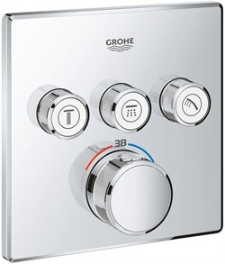 Grohtherm SmartControl Внешняя часть термостатического смесителя на 3 выхода, хром 29126000 - фото 49823