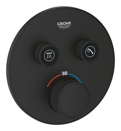 Grohtherm SmartControl Термостат для встраиваемого монтажа на 2 выхода, фантомный чёрный 29507KF0 - фото 49850