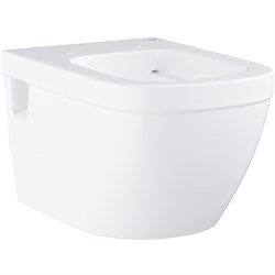 Euro Ceramic Унитаз подвесной безободковый, каскадный смыв, вид крепеж, альпин-белый 39538000 - фото 50857