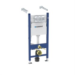 Инсталляция Geberit Duofix для подвесного унитаза, 112 см, со смывным бачком Delta 12 см, смывная клавиша Delta01, крепёж к стене, Хром 458.149.21.1 - фото 51181
