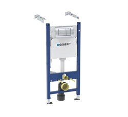 Инсталляция Geberit Duofix для подвесного унитаза, 112 см, со смывным бачком Delta 12 см, смывная клавиша Delta30, крепёж к стене, Хром 458.163.21.1 - фото 51182