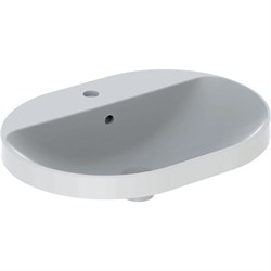 Geberit VariForm Раковина встраиваемая в столешницу эллиптической формы, 60х45 см, с отв. под смеситель, с отв. перелива 500.732.01.2 - фото 51420