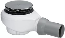 Tempoplex Plus сифон для душевого поддона, для отверстия 90мм, 0,85 л/сек., горизонт. отвод, накладка хром 578916 - фото 51631