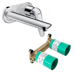 Set HG Novus смеситель для раковины из стены (71127000+13622180) 71127000S - фото 51856