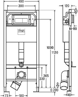 Prevista Dry (SET) Lean + ECO модуль для подвес унитаза 1120 x 490 мм + крепления + панель смыва Prevista Visign for Life 5, модель 8524.10 792824 - фото 52574