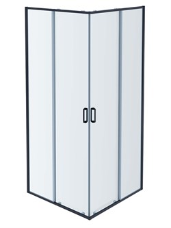 Душевой уголок квадратный, двери раздвижные 900x900x2000 профиль оружейная сталь, стекло прозрачное AQ ARI KV 09020GM - фото 53252