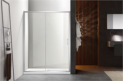 Душевая дверь двухэлементная, раздвижная1200x2000 профиль хром, стекло прозрачное AQ ARI RA 12020CH - фото 53292