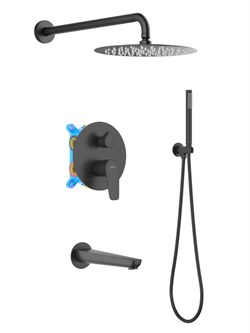 БЕТТА Set 4 в 1 душевой комплект 3 режима, матовый черный AQ1173MB - фото 54027