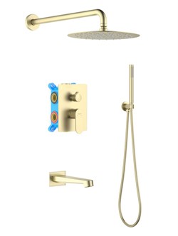 ОБЕРОН Set 4 в 1 душевой комплект 3 режима, шлиф. золото AQ1273BG