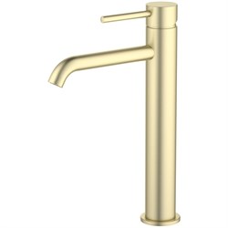 ЕВРОПА смеситель для раковины высокий 215, без донного клапана, шлиф. золото AQ1304BG