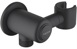 КЛАССИК шланговое подсоединение с держателем, матовый черный AQ2462MB - фото 56347