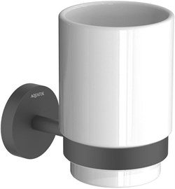 БЕТТА стакан с держателем, матовый черный AQ4604MB - фото 57522