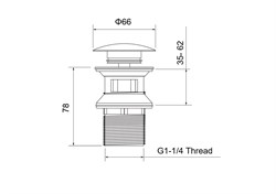 сливной набор для раковины Push-open с переливом, крышка круглая, шлиф. золото AQ6002BG