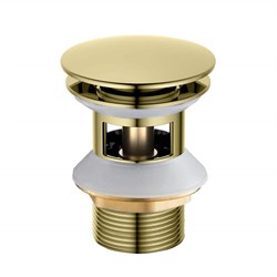 сливной набор для раковины Push-open с переливом, крышка круглая, полир. золото AQ6002PG