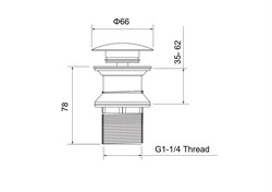 сливной набор для раковины Push-open без перелива, шлиф. золото AQ6003BG