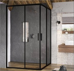 BLSRV2K-80 черный+Transparent, дверь для комбинации с дверью X1XM40300Z1 - фото 58628