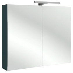 RYTHMIK  Зеркальный шкаф 80 см.Ш80*Г14,3*В65 см.2 дверцы с двойным зерк, 2 стекл полочки на отделение, магнит, флуоресцентная подсветка. EB796RU-E10 - фото 60535