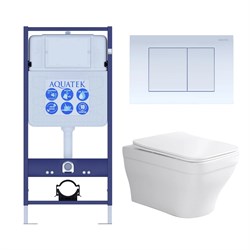 Set AQUATEK АМАДЕО (рама AQUATEK Standard INS-0000012 с звукоиз.прокладкой+крепеж KKI-0000002+кнопкаKDI-0000009+унитаз АМАДЕО AQ1163-00+крышка-сиденье SET AQUATEK АМАДЕО-009 4в1 - фото 60628