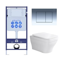 Set AQUATEK АМАДЕО (рама AQUATEK Standard INS-0000012 с звукоиз.прокладкой+крепеж KKI-0000002+кнопкаKDI-0000010+унитаз АМАДЕО AQ1163-00+крышка-сиденье SET AQUATEK АМАДЕО-010 4в1 - фото 60632