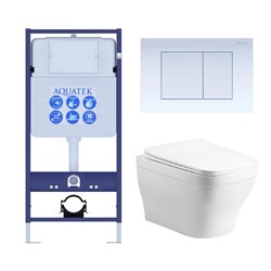 Set AQUATEK АМАДЕО cm (рама AQUATEK Standard INS-0000012 с звукоиз.прокладкой+крепеж KKI-0000002+кнопкаKDI-0000009+унитаз АМАДЕО AQ1180-00 с крышкой SET AQUATEK АМАДЕО cm-009 4в1 - фото 60644