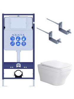 (рама AQUATEK Standard INS-0000012+крепеж KKI-0000002+унитаз АМАДЕО AQ1163-00 с тонким сиденьем soft-close) SET AQUATEK АМАДЕО KKI2 - фото 60665