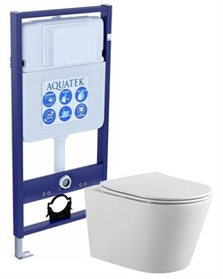 (рама AQUATEK Standard INS-0000012(без клавиши и крепежа)+унитаз ВЕГА AQ1905-00 с тонким сиденьем soft-close SET AQUATEK ВЕГА - фото 60683