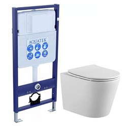 (рама AQUATEK Standard INS-0000012(без клавиши и крепежа)+унитаз компакт ВЕГА AQ1904-00 с тонким сиденьем soft-close SET AQUATEK ВЕГА cmp - фото 60685