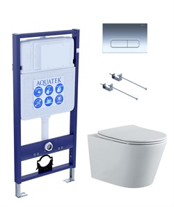 SET AQUATEK ВЕГА-1905-016 (рама AQUATEK Standard INS-0000012 с клавишей KDI-0000016 и крепежом KKI-0000001+унитаз ВЕГА AQ1905-00 с тонким сиденьем sc SET AQUATEK ВЕГА-1905-016 KK-1 - фото 60731