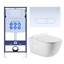 (рама AQUATEK Standard INS-0000012+ кркпеж KKI-0000002+клавиша KDI-0000013+унитаз ДИВА AQ2012-00 с тонким сиденьем soft-close SET AQUATEK ДИВА-013 4в1 - фото 60754