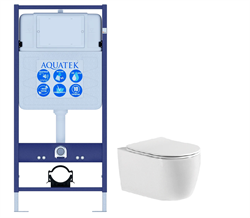 Set AQUATEK ЕВРОПА (рама AQUATEK Standard INS-0000012+звукоизоляционная прокладка+унитаз ЕВРОПА AQ1106-00+тонкое сиденье с механизмом плавного закрыва Set AQUATEK ЕВРОПА New cm - фото 60769