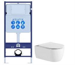 Set AQUATEK ЕВРОПА (рама AQUATEK Standard INS-0000012+звукоизоляционная прокладка+унитаз ЕВРОПА AQ1106L-00+тонкое сиденье с механиз Set AQUATEK ЕВРОПА New - фото 60774