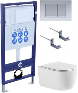 (рама AQUATEK Standard INS-0000012, клавиша KDI-0000011, крепеж KKI-0000002+унитаз ЕВРОПА AQ1106-00 с тонким сиденьем sc) SET AQUATEK ЕВРОПА cmp011 - фото 60778