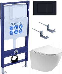 (рама AQUATEK Standard INS-0000012 с клавишей KDI-0000012 и крепежом KKI-0000002+унитаз AQ1900T-00 с тонким сиденьем sc) SET AQUATEK ЕВРОПА T KDI12 - фото 60803