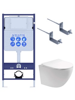 (рама AQUATEK Standard INS-0000017+крепеж KKI-0000002+унитаз ЕВРОПА AQ1900T-00 с тонким сиденьем soft-close) SET AQUATEK ЕВРОПА T-17-KKI2 - фото 60809