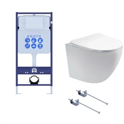 (рама AQUATEK Standard INS-0000012(без клавиши)+крепеж KKI-0000001+унитаз ЕВРОПА AQ1900T-00 с тонким сиденьем soft-close SET AQUATEK ЕВРОПА T-KKI1 - фото 60811