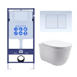 Set AQUATEK КЛАССИК (рама AQUATEK Standard INS-0000012 с звукоиз.прокладкой+крепеж KKI-0000002+кнопкаKDI-0000009+унитаз КЛАССИК AQ1111-00 с крышкой SET AQUATEK КЛАССИК-009 4в1 - фото 60825