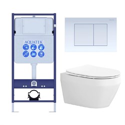 Set AQUATEK ЛЕЯ (рама AQUATEK Standard INS-0000012 с звукоиз.прокладкой+крепеж KKI-0000002+кнопкаKDI-0000009+унитаз ЛЕЯ AQ1199-00 с крышкой-сиденьем SET AQUATEK ЛЕЯ-009 4в1 - фото 60865