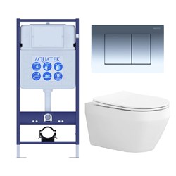 Set AQUATEK ЛЕЯ (рама AQUATEK Standard INS-0000012 с звукоиз.прокладкой+крепеж KKI-0000002+кнопкаKDI-0000010+унитаз ЛЕЯ AQ1199-00 с крышкой-сиденьем SET AQUATEK ЛЕЯ-010 4в1 - фото 60866