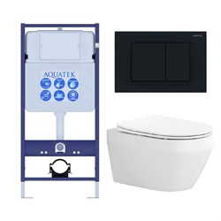 Set AQUATEK ЛЕЯ (рама AQUATEK Standard INS-0000012 с звукоиз.прокладкой+крепеж KKI-0000002+кнопкаKDI-0000012+унитаз ЛЕЯ AQ1199-00 с крышкой-сиденьем SET AQUATEK ЛЕЯ-012 4в1 - фото 60869