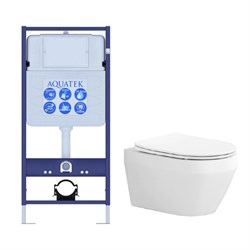 (рама AQUATEK Standard INS-0000012(без клавиши и крепежа)+унитаз ЛЕЯ AQ1199-00 с тонким сиденьем soft-close SET AQUATEK ЛЕЯ - фото 60870